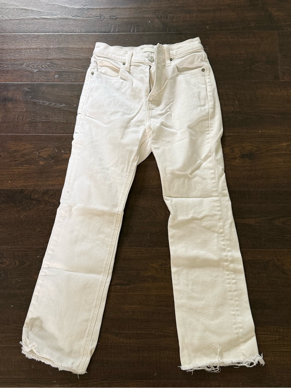 Uniqlo White Straight-Leg Jeans